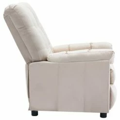 VidaXL Fauteuil inclinable Crème Tissu -Fauteuils Soldes image 4 289805