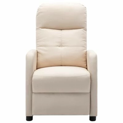 VidaXL Fauteuil inclinable Crème Tissu 6 VidaXL Fauteuil inclinable Crème Tissu – Image 4