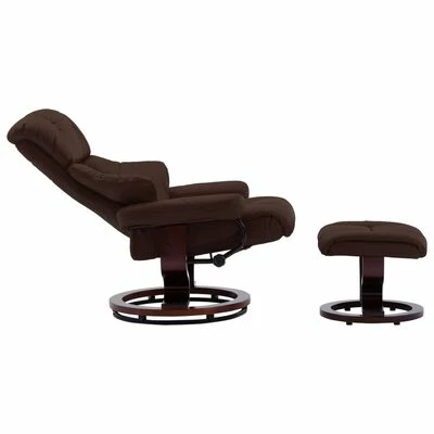 VidaXL Fauteuil inclinable repose-pied Marron Similicuir bois courbé 6 VidaXL Fauteuil inclinable repose-pied Marron Similicuir bois courbé – Image 4