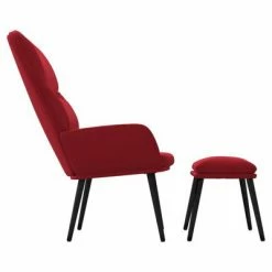 VidaXL Chaise de relaxation avec tabouret Rouge bordeaux Velours -Fauteuils Soldes image 4 3097358