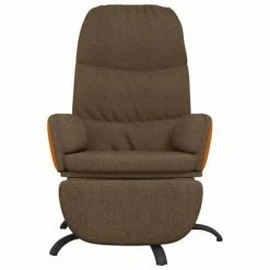 VidaXL Chaise de relaxation avec repose-pied Marron Tissu -Fauteuils Soldes image 4 3097397