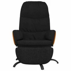 VidaXL Chaise de relaxation avec repose-pied Noir Tissu 11 VidaXL Chaise de relaxation avec repose-pied Noir Tissu -Fauteuils Soldes image 4 3097399