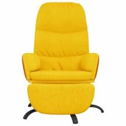 VidaXL Chaise de relaxation avec repose-pied Jaune moutarde Tissu -Fauteuils Soldes image 4 3097400