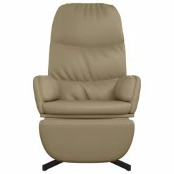VidaXL Chaise de relaxation avec tabouret Cappuccino Similicuir -Fauteuils Soldes image 4 3097421