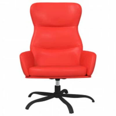 VidaXL Chaise de relaxation avec tabouret Rouge Similicuir 6 VidaXL Chaise de relaxation avec tabouret Rouge Similicuir – Image 4