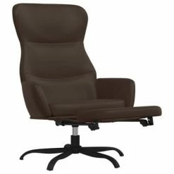 VidaXL Chaise de relaxation avec repose-pied Marron Similicuir -Fauteuils Soldes image 4 3097453