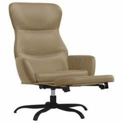 VidaXL Chaise de relaxation avec repose-pied Cappuccino Similicuir -Fauteuils Soldes image 4 3097457