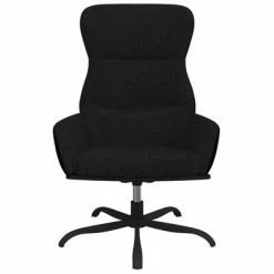 VidaXL Chaise de relaxation avec repose-pied Noir Tissu -Fauteuils Soldes image 4 3097470