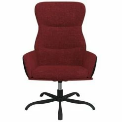 VidaXL Chaise de relaxation avec repose-pied Rouge bordeaux Tissu -Fauteuils Soldes image 4 3097471
