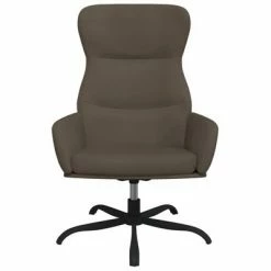 VidaXL Chaise de relaxation avec tabouret Gris foncé Tissu microfibre -Fauteuils Soldes image 4 3097475