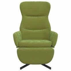 VidaXL Chaise de relaxation avec repose-pieds Vert clair Velours 11 VidaXL Chaise de relaxation avec repose-pieds Vert clair Velours -Fauteuils Soldes image 4 3097498