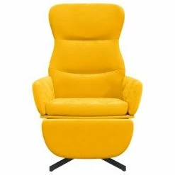 VidaXL Chaise de relaxation avec repose-pieds Jaune moutarde Velours 11 VidaXL Chaise de relaxation avec repose-pieds Jaune moutarde Velours -Fauteuils Soldes image 4 3097502