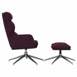 VidaXL Chaise de relaxation avec tabouret Violet Tissu -Fauteuils Soldes image 4 3097523