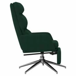 VidaXL Chaise de relaxation avec repose-pied Vert foncé Tissu 11 VidaXL Chaise de relaxation avec repose-pied Vert foncé Tissu -Fauteuils Soldes image 4 3097529
