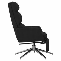VidaXL Chaise de relaxation avec repose-pied Noir Tissu -Fauteuils Soldes image 4 3097530