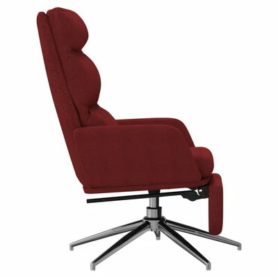 VidaXL Chaise de relaxation avec repose-pied Rouge bordeaux Tissu 6 VidaXL Chaise de relaxation avec repose-pied Rouge bordeaux Tissu – Image 4