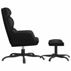 VidaXL Chaise de relaxation avec tabouret Noir Similicuir -Fauteuils Soldes image 4 3097535