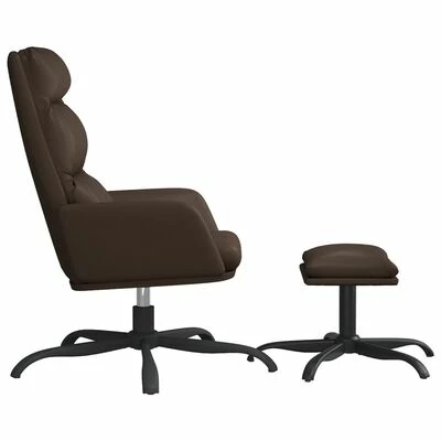 VidaXL Chaise de relaxation avec tabouret Marron Similicuir 6 VidaXL Chaise de relaxation avec tabouret Marron Similicuir – Image 4