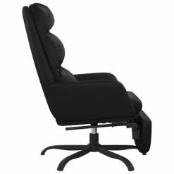 VidaXL Chaise de relaxation avec repose-pied Noir Similicuir -Fauteuils Soldes image 4 3097542