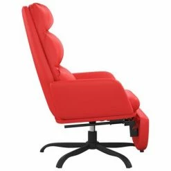 VidaXL Chaise de relaxation avec repose-pied Rouge Similicuir -Fauteuils Soldes image 4 3097547