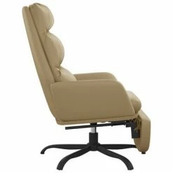VidaXL Chaise de relaxation avec repose-pied Cappuccino Similicuir -Fauteuils Soldes image 4 3097548