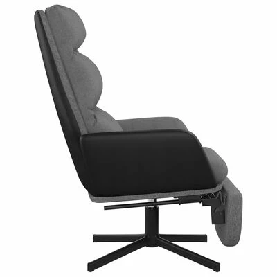 VidaXL Chaise de relaxation avec repose-pied Gris clair Tissu 6 VidaXL Chaise de relaxation avec repose-pied Gris clair Tissu – Image 4