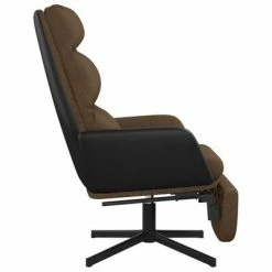 VidaXL Chaise de relaxation avec repose-pied Marron Tissu -Fauteuils Soldes image 4 3097559