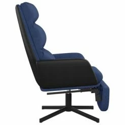 VidaXL Chaise de relaxation avec repose-pied Bleu Tissu -Fauteuils Soldes image 4 3097560