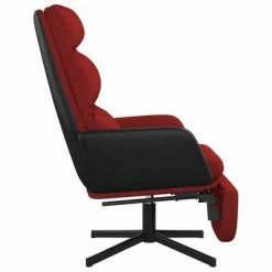 VidaXL Chaise de relaxation avec tabouret Rouge bordeaux Tissu -Fauteuils Soldes image 4 3097562