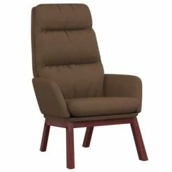 VidaXL Chaise de relaxation avec tabouret Marron Tissu -Fauteuils Soldes image 4 3097566