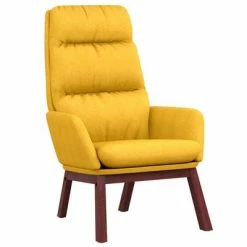 VidaXL Chaise de relaxation avec tabouret Jaune moutarde Tissu -Fauteuils Soldes image 4 3097570