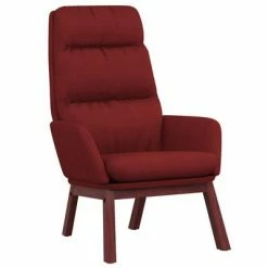 VidaXL Chaise de relaxation avec tabouret Rouge bordeaux Tissu -Fauteuils Soldes image 4 3097571