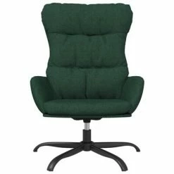VidaXL Chaise de relaxation avec tabouret Vert foncé Tissu -Fauteuils Soldes image 4 3097588