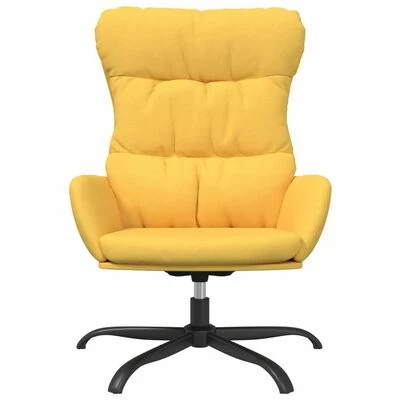 VidaXL Chaise de relaxation avec tabouret Jaune moutarde Tissu 6 VidaXL Chaise de relaxation avec tabouret Jaune moutarde Tissu â Image 4