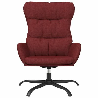 VidaXL Chaise de relaxation avec tabouret Rouge bordeaux Tissu 6 VidaXL Chaise de relaxation avec tabouret Rouge bordeaux Tissu – Image 4