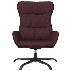 VidaXL Chaise de relaxation avec tabouret Violet Tissu -Fauteuils Soldes image 4 3097593