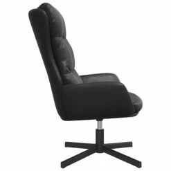 VidaXL Chaise de relaxation avec repose-pied Noir Similicuir -Fauteuils Soldes image 4 3097605