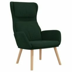 VidaXL Chaise de relaxation avec tabouret Vert foncé Velours 11 VidaXL Chaise de relaxation avec tabouret Vert foncé Velours -Fauteuils Soldes image 4 3097822