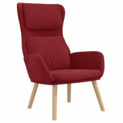 VidaXL Chaise de relaxation avec tabouret Rouge bordeaux Velours 10 VidaXL Chaise de relaxation avec tabouret Rouge bordeaux Velours -Fauteuils Soldes image 4 3097825
