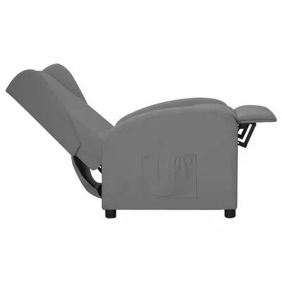 VidaXL Fauteuil inclinable releveur à oreilles Gris Similicuir 6 VidaXL Fauteuil inclinable releveur à oreilles Gris Similicuir – Image 4