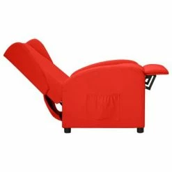 VidaXL Fauteuil inclinable releveur à oreilles Rouge Similicuir -Fauteuils Soldes image 4 3098248