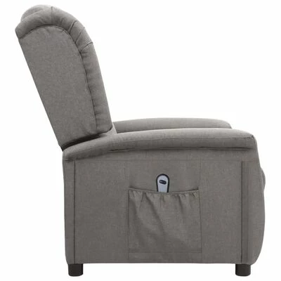 VidaXL Fauteuil inclinable électrique Gris clair Tissu 6 VidaXL Fauteuil inclinable électrique Gris clair Tissu – Image 4