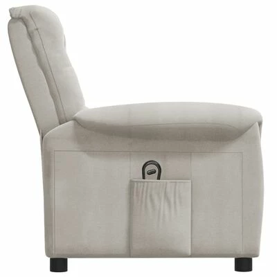 VidaXL Fauteuil inclinable électrique Gris clair Tissu microfibre 6 VidaXL Fauteuil inclinable électrique Gris clair Tissu microfibre – Image 4