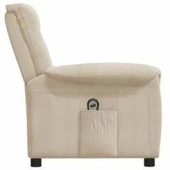 VidaXL Fauteuil inclinable électrique Crème Tissu microfibre -Fauteuils Soldes image 4 3098587