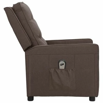 VidaXL Fauteuil inclinable électrique Taupe Tissu 6 VidaXL Fauteuil inclinable électrique Taupe Tissu – Image 4