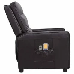 VidaXL Fauteuil de massage inclinable électrique Noir Similicuir -Fauteuils Soldes image 4 3098636