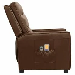 VidaXL Fauteuil de massage inclinable électrique Marron Similicuir 11 VidaXL Fauteuil de massage inclinable électrique Marron Similicuir -Fauteuils Soldes image 4 3098637