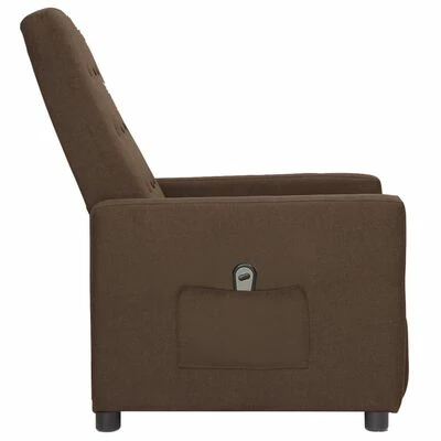 VidaXL Fauteuil inclinable électrique Marron Tissu 6 VidaXL Fauteuil inclinable électrique Marron Tissu – Image 4