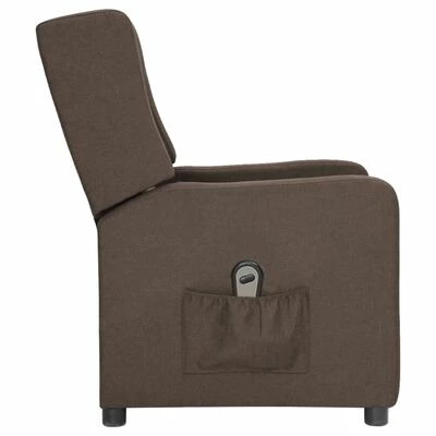 VidaXL Fauteuil inclinable électrique Taupe Tissu 6 VidaXL Fauteuil inclinable électrique Taupe Tissu – Image 4