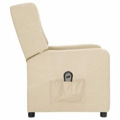 VidaXL Fauteuil inclinable électrique Crème Tissu -Fauteuils Soldes image 4 3098730